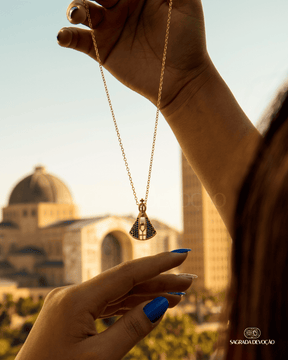 Colar Nossa Senhora Aparecida Dupla Face - Zircônia Premium & Folhado a ouro 14K [COMPRE 1 LEVE 2]
